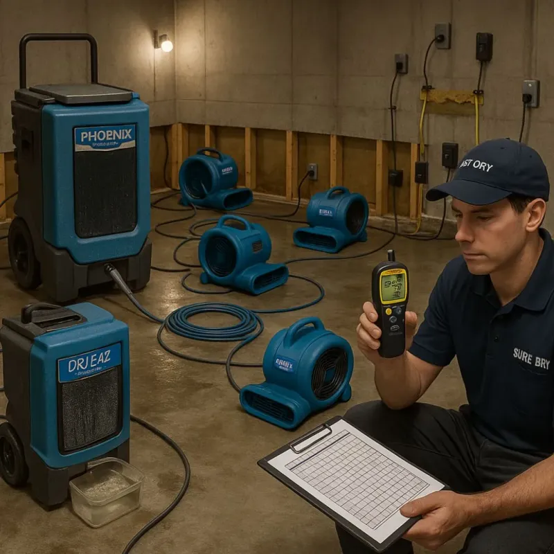 Structural Drying and Dehumidification process in North Olmsted, OH